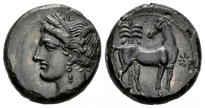 Zeugitania. Shekel. 300-242 a.C. Cartago. (Müller-108). (SNG Cop-141f). Anv.: Ca...