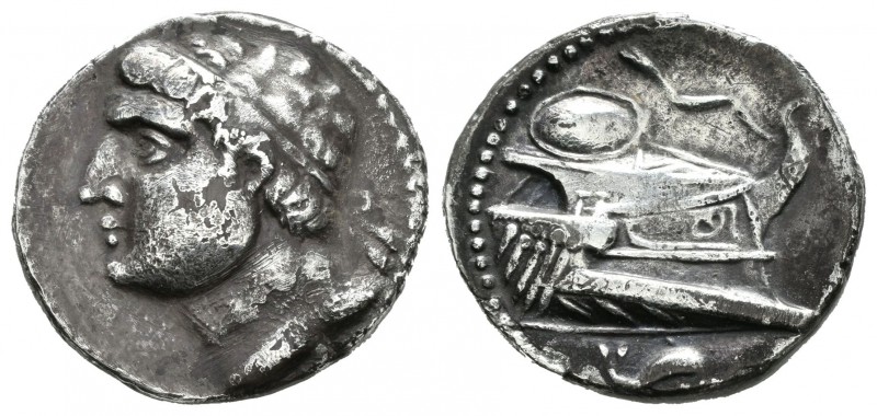 Cartagonova. Siclo - Shekel. 235-220 a.C. Indeterminada. (Abh-482). (Acip-543). ...
