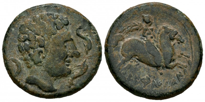 Seteiscen (Seriscen). As. 120-20 a.C. Sástago (Zaragoza). Ae. 16,99 g. Leyenda m...