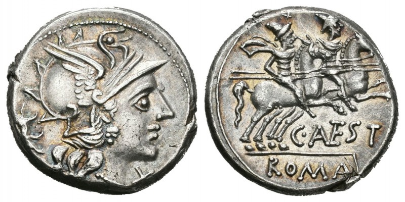 Antestia. Denario. 146 a.C. Roma. (Ffc-145). (Craw-219/1a). (Cal-123). Anv.: Cab...