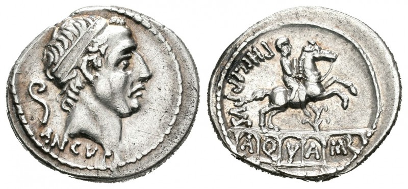 Marcia. Denario. 56 a.C. Roma. (Ffc-894). (Craw-425/1). (Cal-962). Anv.: Cabeza ...
