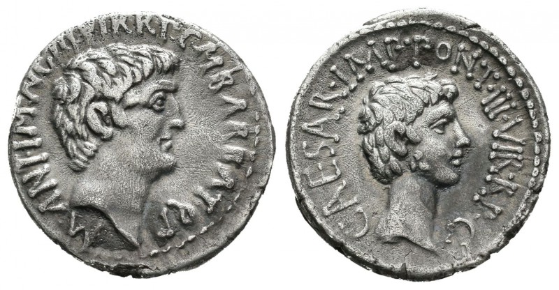 Marco Antonio y Octaviano. Denario. 39 a.C. Ephesus. (Ffc-8). (Craw-517/2). (Ch-...