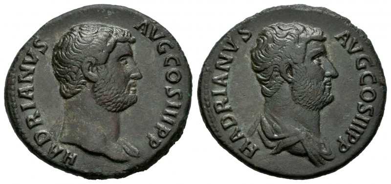 Adriano. As. 134-138 d.C. Roma. (Ric-1006). Anv.: HADRIANVS AVG COS III P P. Bus...
