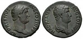 Adriano. As. 134-138 d.C. Roma. (Ric-1006). Anv.: HADRIANVS AVG COS III P P. Busto de Adriano a derecha. Rev.: HADRIANVS AVG COS III P P. Busto de Adr...