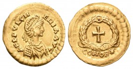 Aelia Pulcheria. Tremissis. 414-453 d.C. Constantinopla. (Ric-521). (Depeyrot-72/4). Anv.: AEL PVLCHERIA AVG. Busto diademado y revestido a derecha. R...