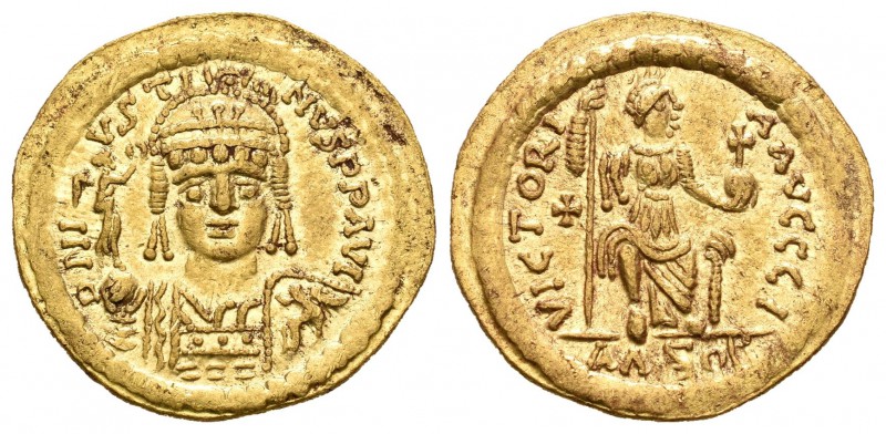 Justino II. Sólido. 574-575 d.C. Alejandría. (Sear-388). (Doc-187). (MIB-12). An...