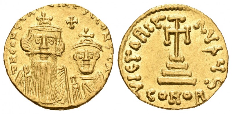 Constans II. Sólido. 641-668 d.C. Constantinopla. (Sb-959). Au. 4,32 g. Oficina ...