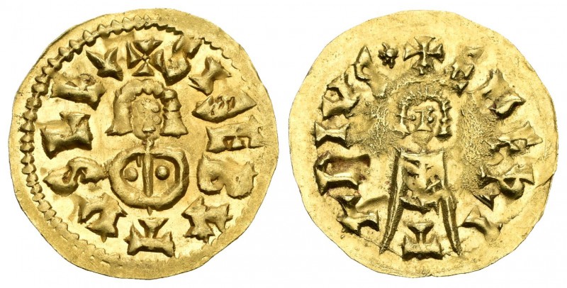 Sisebuto (612-621). Tremissis. Emérita (Mérida). (Cnv-258.10). Anv.: +SISEBVTVSR...