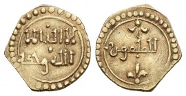 Reinos de Taifas. Sharaf Al-Dawla Yahya I. Fracción de dinar. (1043-1075). Toledo. (V-1100). (A-396). Au. 1,18 g. MBC+. Est...250,00.