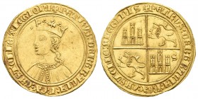 Reino de Castilla y León. Pedro I (1350-1368). Dobla de 35 maravedís. Sevilla. (Abm-368). (Bautista). (Tauler-76). Anv.: Busto coronado a izquierda. +...