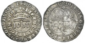 Reino de Castilla y León. Juan I (1379-1390). Sevilla. (Abm-539.1). (Bautista-799, como Juan II). Ag. 3,45 g. IOhANIS al comienzo de la leyenda del re...