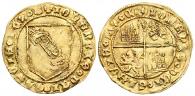 Reino de Castilla y León. Juan II (1406-1454). Dobla de la banda. Sevilla. (Abm-617.1). (Bautista-791). (Tauler-113). Anv.: Escudo de la banda. +IOhAN...