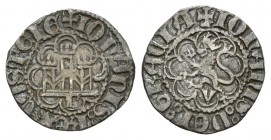 Reino de Castilla y León. Juan II (1406-1454). Sexto de real. Burgos. (Abm-falta). (Bautista-795.2). Anv.: Castillo, B debajo +IOhANIS:REX:CASTELE. Re...