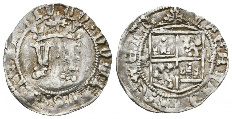 Fernando e Isabel (1474-1504). 1/2 real. Cuenca. (Cal-no la cita). Anv.: YF coro...