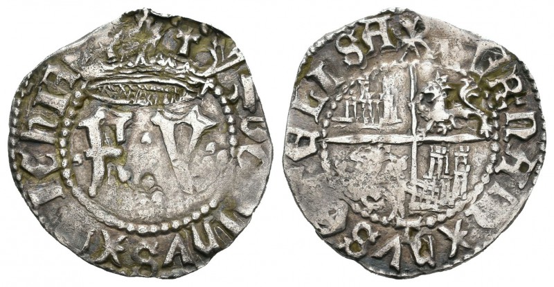 Fernando e Isabel (1474-1504). 1/2 real. Toledo. (Cal-486). Anv.: FY coronadas. ...