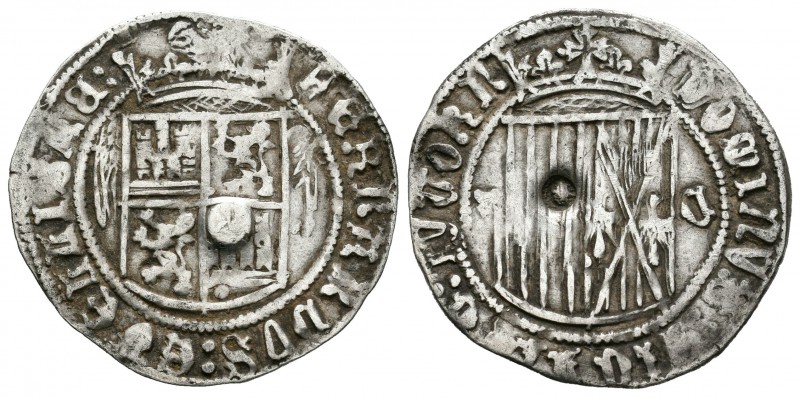 Fernando e Isabel (1474-1504). 1 real. Cuenca. (Cal-306). Ag. 3,29 g. Anterior a...