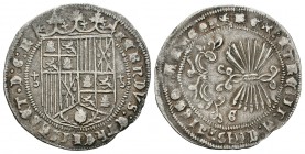 Fernando e Isabel (1474-1504). 1 real. Granada. (Cal-321). Ag. 3,22 g. FERNDVS en leyenda de anverso. MBC. Est...100,00.