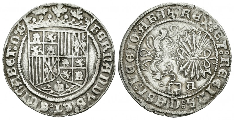 Fernando e Isabel (1474-1504). 1 real. Segovia. (Cal-338). Ag. 3,26 g. Acueducto...