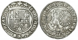 Fernando e Isabel (1474-1504). 1 real. Segovia. (Cal-338). Ag. 3,26 g. Acueducto y A gótica. MBC+. Est...120,00.