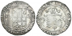 Fernando e Isabel (1474-1504). 4 reales. Sevilla. (Cal-217). Ag. 13,72 g. Sin marcas de ensayador. Escasa. EBC. Est...230,00.