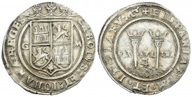 Juana y Carlos (1504-1555). 4 reales. México. G. (Cal-80). Ag. 13,75 g. Escudo entre G-M. Muy redonda. EBC. Est...500,00.