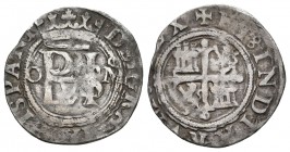 Felipe II (1556-1598). 1/2 real. México. O. (Cal-718). Ag. 1,47 g. Monograma entre O-M. Escasa. MBC-. Est...160,00.