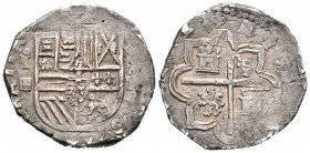 Felipe II (1556-1598). 4 reales. 1592. Segovia. I. (Cal-359). Ag. 13,57 g. Acueducto. MBC-. Est...320,00.