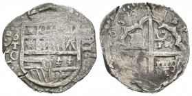 Felipe III (1598-1621). 2 reales. 163.... Toledo. C. (Cal-no la cita). Ag. 6,78 g. Inédita. Similar al lote 211 de la colección Verdejo. MBC-. Est...2...