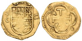 Felipe III (1598-1621). 2 escudos. (1600-1608). Toledo. C. (Cal-51 o 52). (Fr-193). (Tauler-104 similar). Ag. 6,71 g. Tipo OMNIVM. Fecha no visible. R...