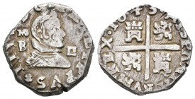 Felipe IV (1621-1665). 2 reales. 1643. Madrid. B. (Cal-852). Ag. 5,36 g. Visible toda la leyenda del reverso. Escasa. MBC+. Est...300,00.