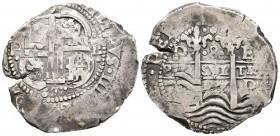 Felipe IV (1621-1665). 8 reales. 1657. Potosí. E. (Cal-442). Ag. 26,73 g. Doble fecha. Nombre y numeral del rey visibles en anverso. MBC. Est...250,00...