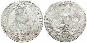 Felipe IV (1621-1665). Ducatón. 1654. Amberes. (Vic-1242). (Vanhoudt-642.AN). (Delm-284). Ag. 32,20 g.  Grieta de acuñación. Leves oxidaciones limpiad...