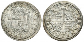 Felipe V (1700-1746). 2 reales. 1717. Segovia. J. (Cal-1387). Ag. 4,98 g. MBC+/EBC-. Est...140,00.
