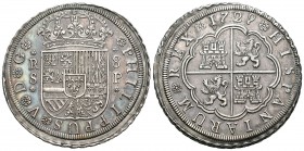 Felipe V (1700-1746). 8 reales. 1729. Sevilla. P. (Cal-939). Ag. 26,19 g. Flan grande. Atractiva. Rara. EBC/EBC-. Est...1200,00.
