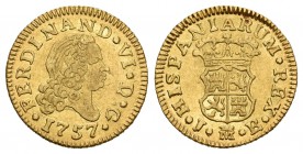 Fernando VI (1746-1759). 1/2 escudo. 1757. Madrid. JB. (Cal-255). Au. 1,77 g. MBC+. Est...120,00.