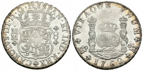 Carlos III (1759-1788). 8 reales. 1762. México. MM. (Cal-891). Ag. 27,12 g. Buen ejemplar. Brillo original. EBC. Est...350,00.