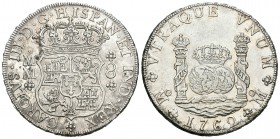 Carlos III (1759-1788). 8 reales. 1762. México. MM. (Cal-891). Ag. 27,06 g. Brillo original. EBC/EBC+. Est...525,00.