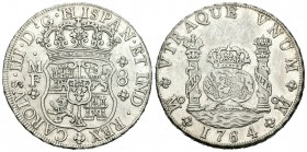 Carlos III (1759-1788). 8 reales. 1764. México. MF. (Cal-899). Ag. 26,87 g. Limpiada. EBC-. Est...230,00.