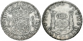 Carlos III (1759-1788). 8 reales. 1770. México. MF. (Cal-910). Ag. 26,95 g. MBC+. Est...200,00.