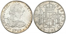 Carlos III (1759-1788). 8 reales. 1783. México. FF. (Cal-933). Ag. 26,87 g. Brillo original. EBC-. Est...180,00.