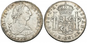 Carlos III (1759-1788). 8 reales. 1779. Potosí. PR. (Cal-980). Ag. 26,81 g. EBC-/EBC. Est...200,00.