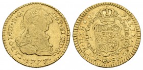 Carlos III (1759-1788). 1 escudo. 1777. Popayán. SF. (Cal-676). Au. 3,33 g. MBC-. Est...120,00.