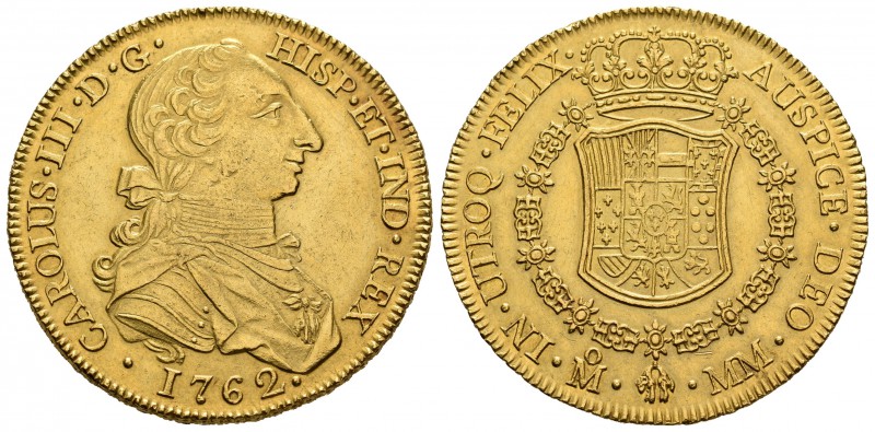 Carlos III (1759-1788). 8 escudos. 1762. México. MM. (Cal-73). (Cal onza-744). A...