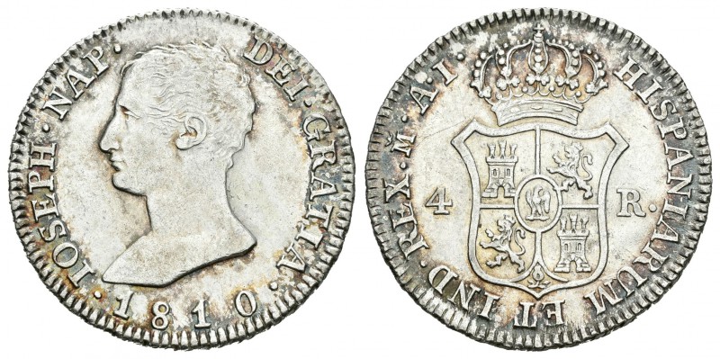 José Napoleón (1808-1814). 4 reales. 1810. Madrid. AI. (Cal-54). Ag. 5,90 g. Bri...
