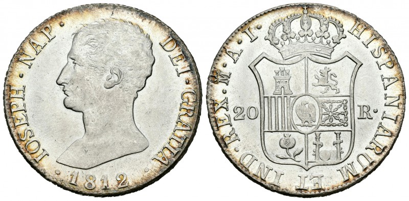 José Napoleón (1808-1814). 20 reales. 1812. Madrid. AI. (Cal-30). Ag. 26,81 g. P...