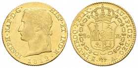 José Napoleón (1808-1814). 80 reales. 1812. Madrid. AI. (Cal-11). Au. 6,74 g. Rara. EBC/EBC+. Est...1000,00.
