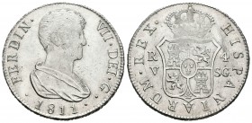Fernando VII (1808-1833). 4 reales. 1811. Valencia. SG. (Cal-830). Ag. 13,57 g. EBC. Est...220,00.