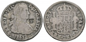 Fernando VII (1808-1833). 8 reales. 1812. Chihuahua. RP. (Cal-390). Ag. 26,36 g. Fundida. MBC-. Est...160,00.