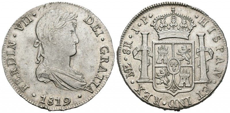 Fernando VII (1808-1833). 8 reales. 1819. Lima. JP. (Cal-487). Ag. 27,22 g. Defe...