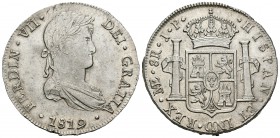 Fernando VII (1808-1833). 8 reales. 1819. Lima. JP. (Cal-487). Ag. 27,22 g. Defecto de acuñación en el canto. Brillo original. EBC. Est...150,00.